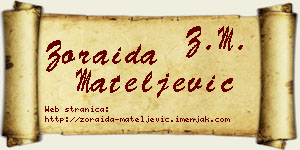 Zoraida Mateljević vizit kartica